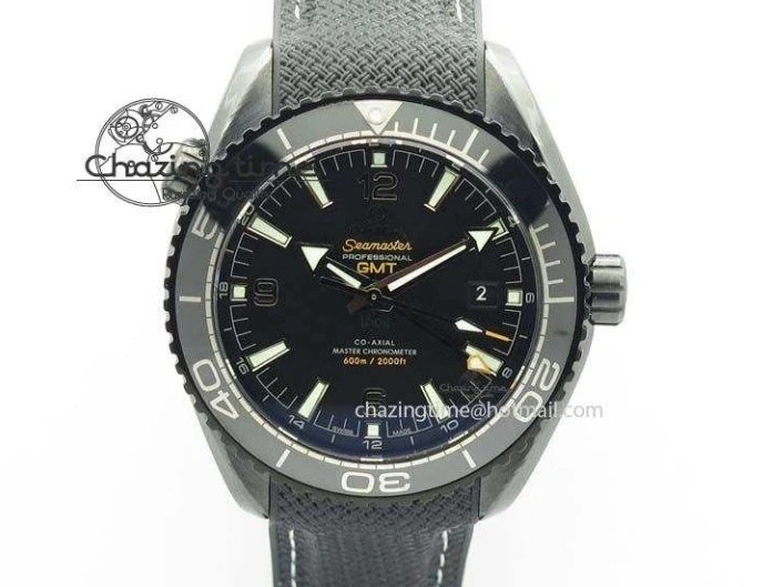 0407 Planet Ocean 45mm Real Ceramic BP-Maker Best Edition Black Dial On Nylon Rubber Strap A TopPick 8185